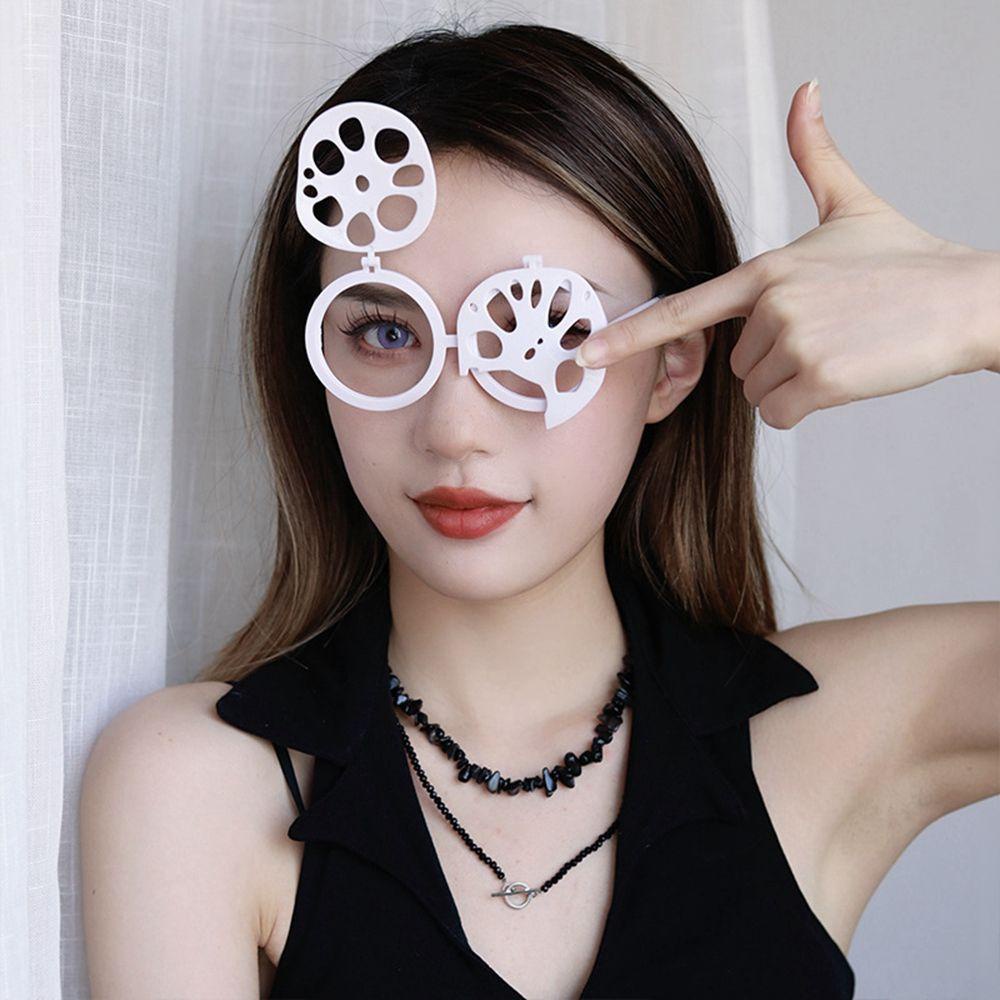 Lanfy Kacamata Akar Teratai Kepribadian Kreatif Halloween Berdandan Halloween Dekorasi Kacamata Kacamata Bingkai Dekorasi Properti Foto Kacamata Lucu