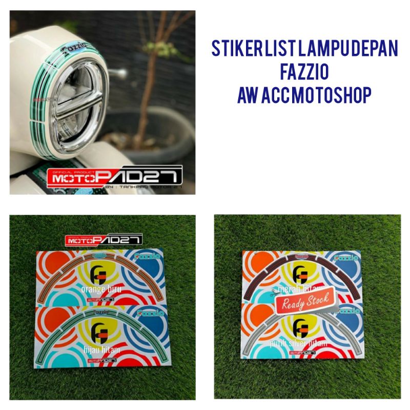 Stiker resin timbul list lampu depan FAZZIO Premium