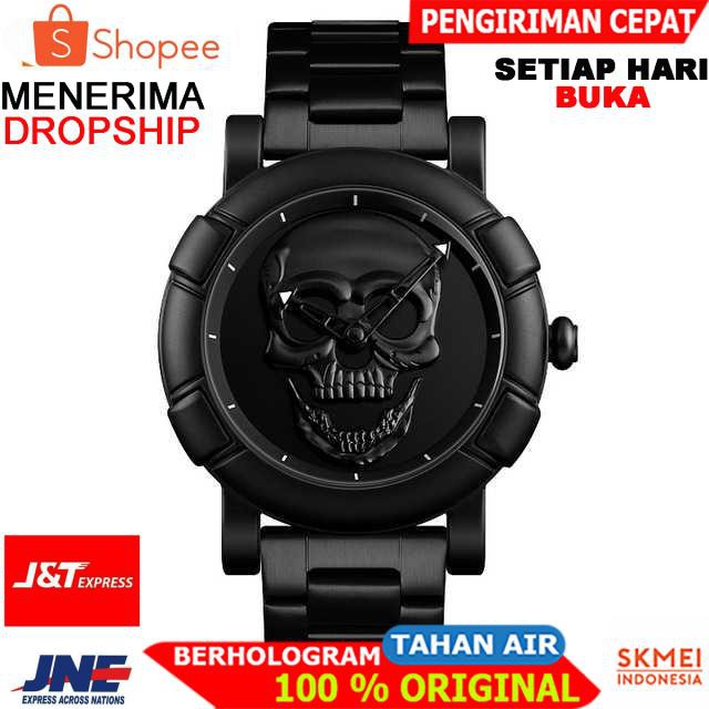 ORIGINAL SKMEI Jam Tangan Analog Pria Motif Tengkorak - 9178 [Hitam]