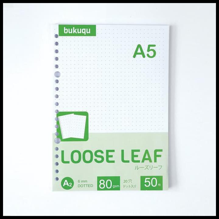 

Hvs Loose Leaf (Dotted) Kertas Binder/ Isi Notes - (A5) 50 Lbr Kode 361
