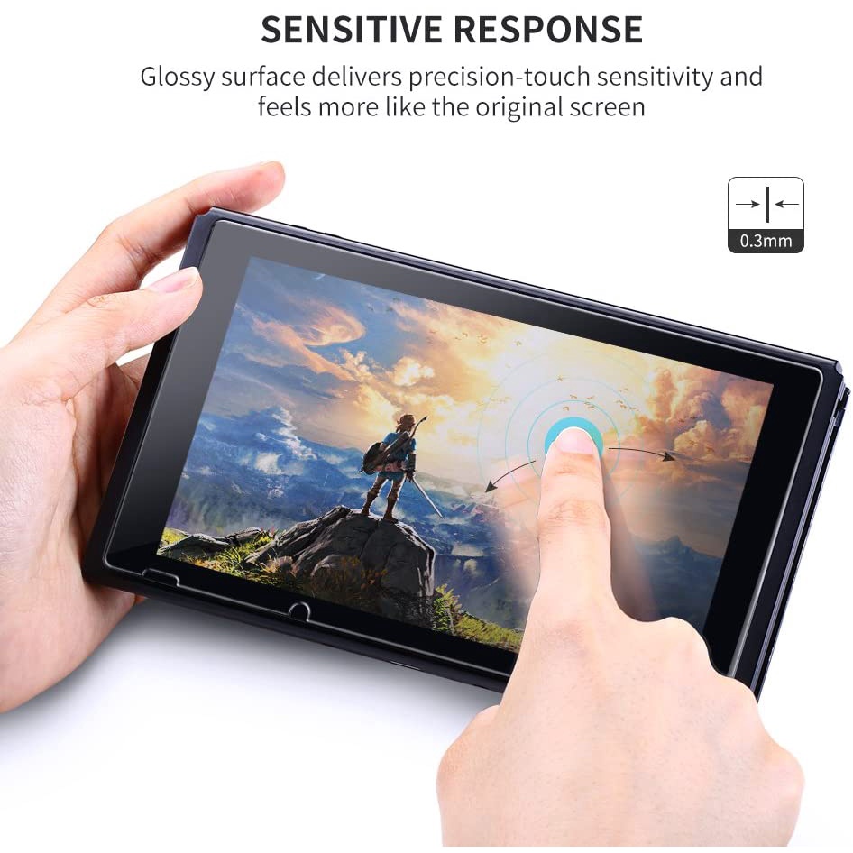 Tempered Glass Protective Film Pelindung Layar Nintendo Switch Kompatibel Dengan Nintendo Switch HD Clear 9H Hardness