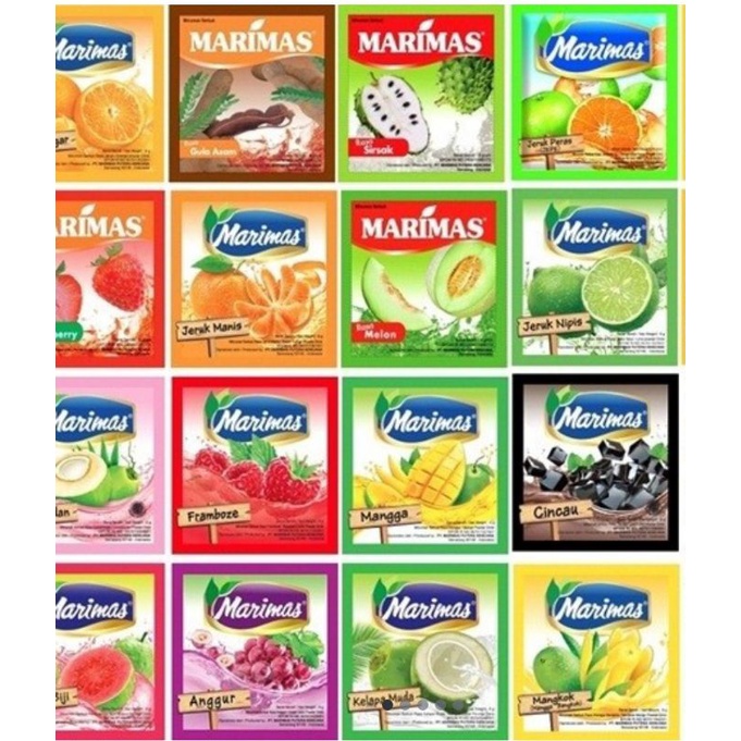 

marimas minuman serbuk aneka rasa 1 renceng 10 sachet