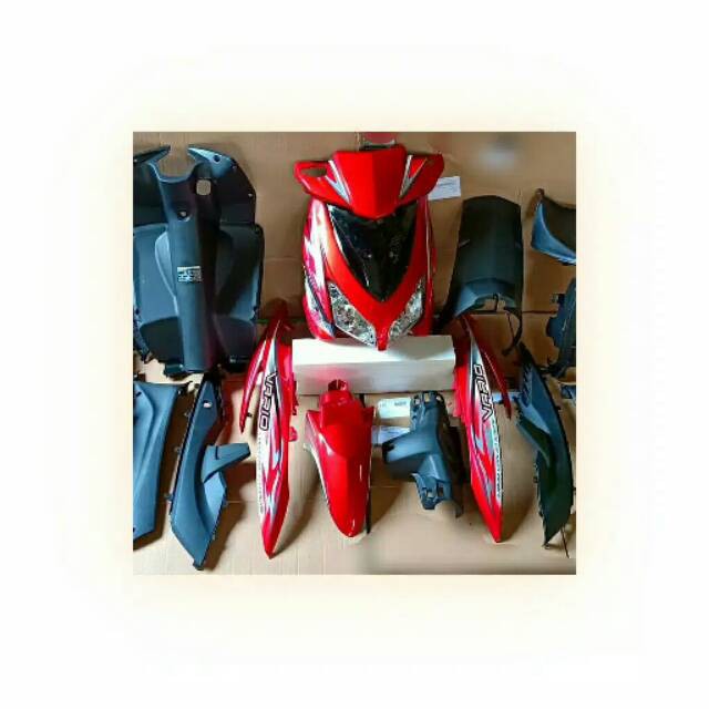cover full body halus kasar honda vario karbu 110 merah marun plus lampu