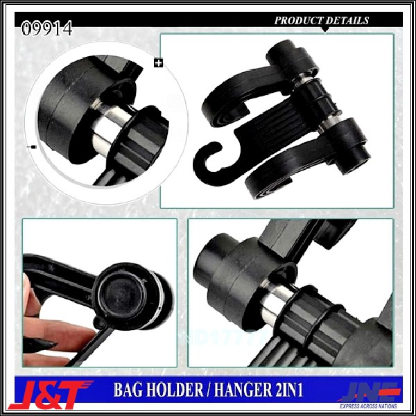 Gantungan Barang Mobil Hanger Pengait Barang Belanjaan di Kursi Jok Sandaran Mobil Car Organizer 2In1