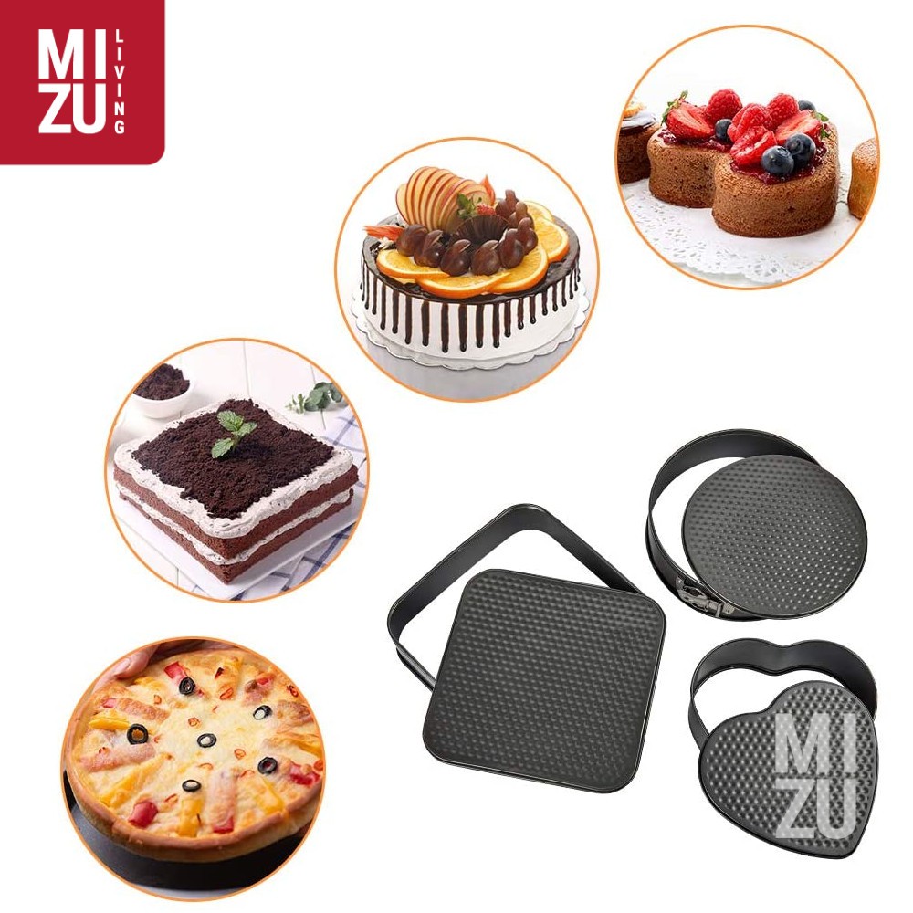 AISHITERU 3in1 SET Loyang Kue Love Heart Bongkar Pasang Non-Stick Spring Form Baking Pan