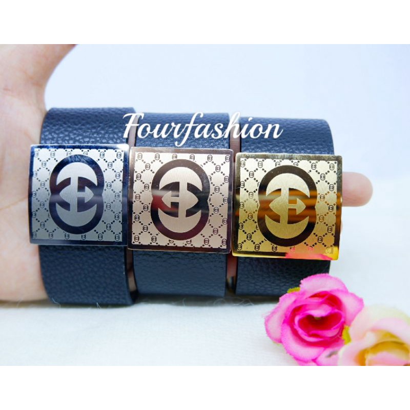 Fourfashion Gelang Tangan Gesper Kulit Motif Gcci Premium 3CM