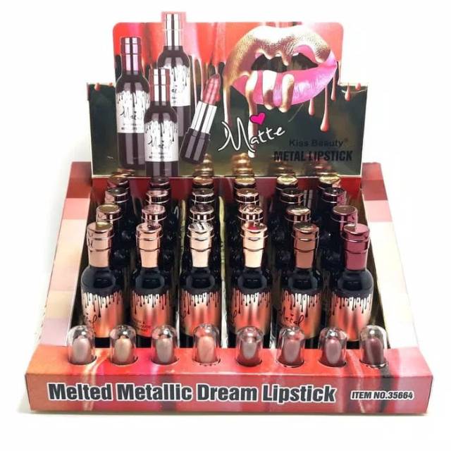 KISS BEAUTY METAL LIPSTIK [HARGA 8 PCS]