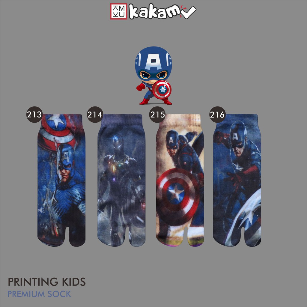 Kakamu Kaos Kaki Jempol Anak Printing Karakter Batman, Spiderman, Captain America, Iron Man 11