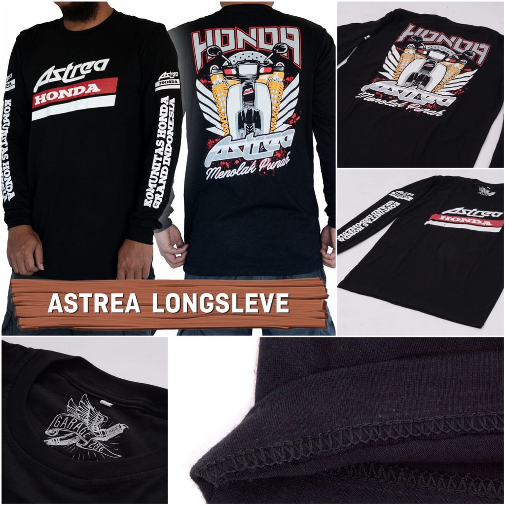 KAOS ASTREA HONDA GRAND LENGAN PANJANG T-SHIRT HONDA GRAND MURAH KAOS MOTOR HONDA GRAND KAOS IKAGI