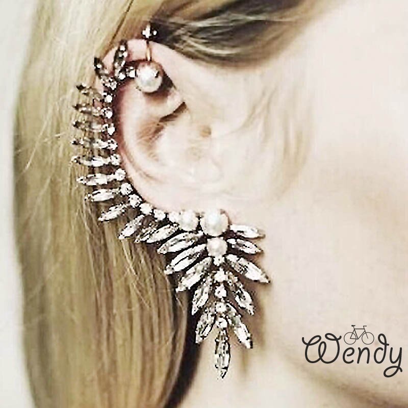 Anting Naga non tindik ear cuff cantol unik ukuran bisa disesuaikan warna emas hitam silver bahan alloy ukiran detail unisex untuk cewek cowok model cantolan melingkar