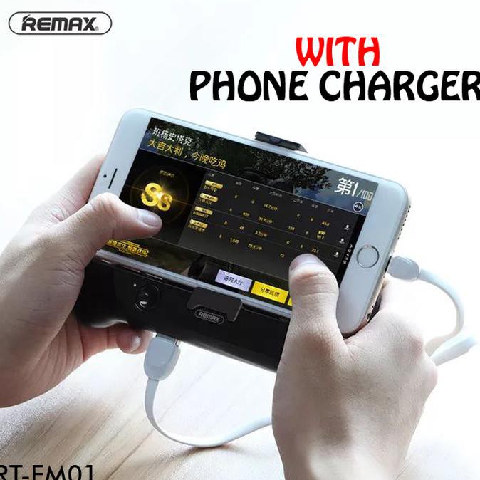 Remax Smartphone Cooling Gamepad Rt-Em01 Standing Pad Handphone Hp Ori - Hitam New Hokyti