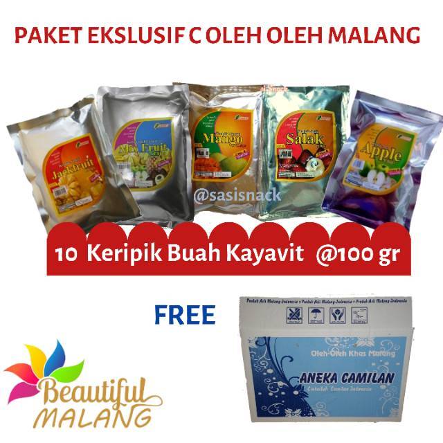 PAKET HEMAT C  Oleh Oleh Malang 10 Keripik Buah