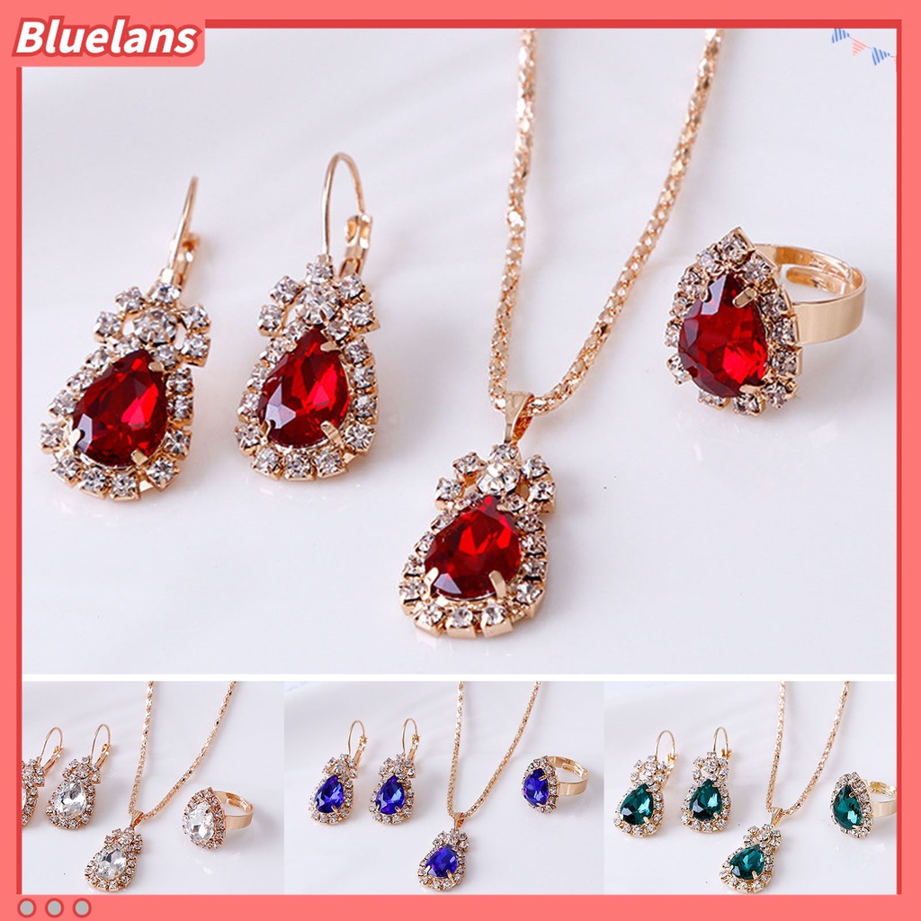 3pcs / Set Kalung Liontin Bentuk Tetesan Air Tahan Aus Untuk Aksesoris Pernikahan