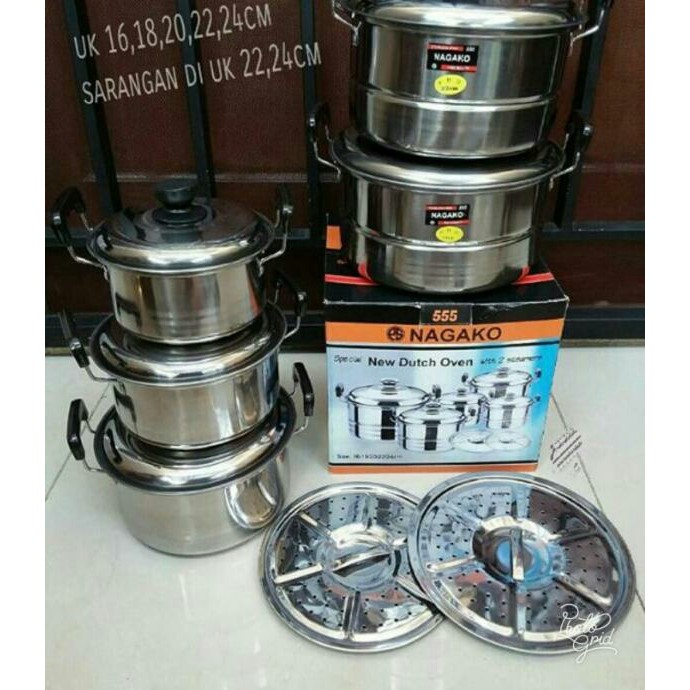 Panci Langseng / Panci Steamer Set New Dutch Oven - 12 Pcs