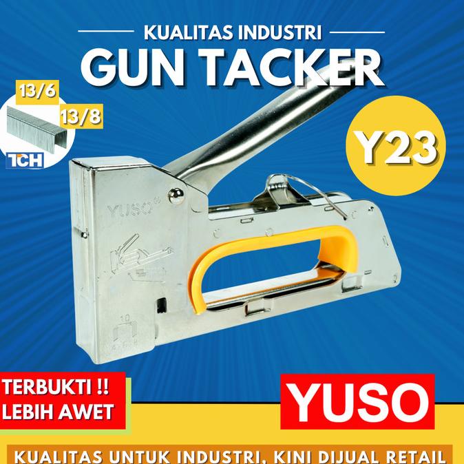 

Mesin Hand Stapler Tacker Manual YUSO Y23 Tembak Staples 13/6 13/8