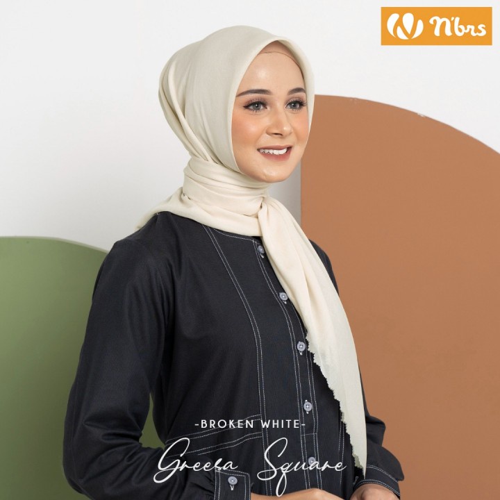 Nibras Hijab Greesa Square Bahan Voal Ultrafine Jilbab Segi Empat Polos Jilbab Wanita Muslimah