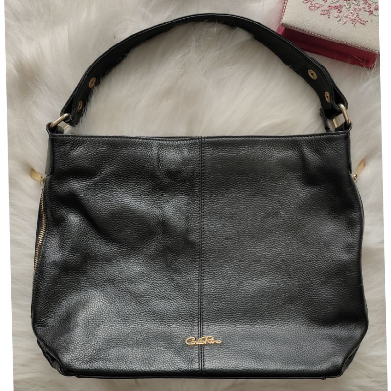 Carlo Rino black leather shoulder bag preloved