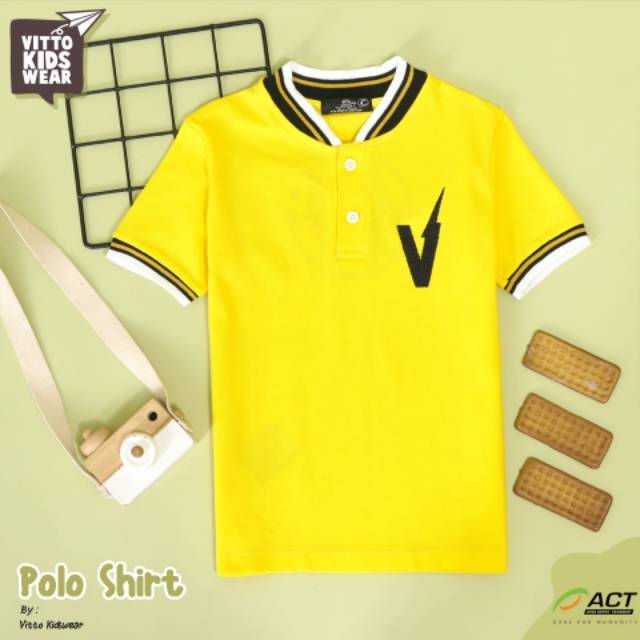  Original  Kaos  Polo  Vitto Kidswear 4 56 78910 tahun 