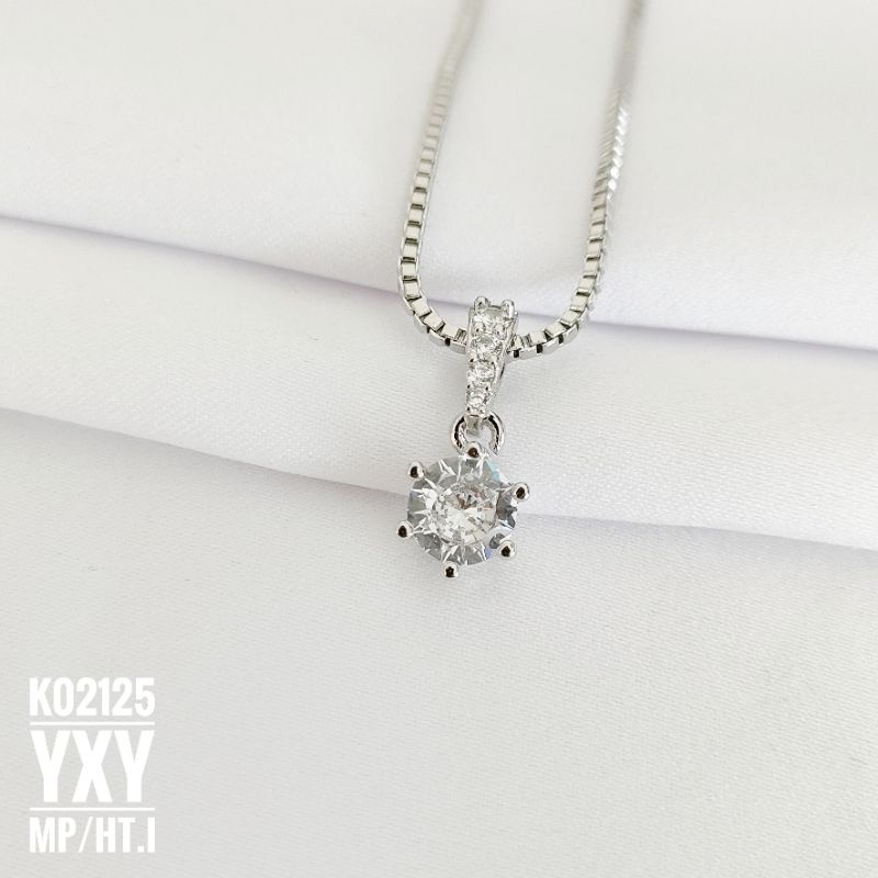 Kalung Yaxiya Mata Zircon Silver K02125