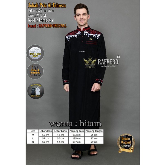 Jubah Pria Bordir AlFahreza Original RAFVERO - JUBAH PRIA