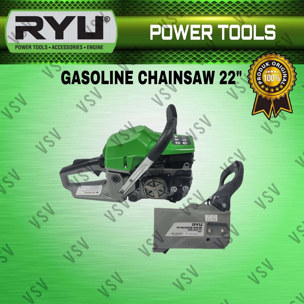 RYU RGS22 Mesin Gergaji Bensin 22inch Chain Saw 22&quot; Mesin Gergaji Kayu