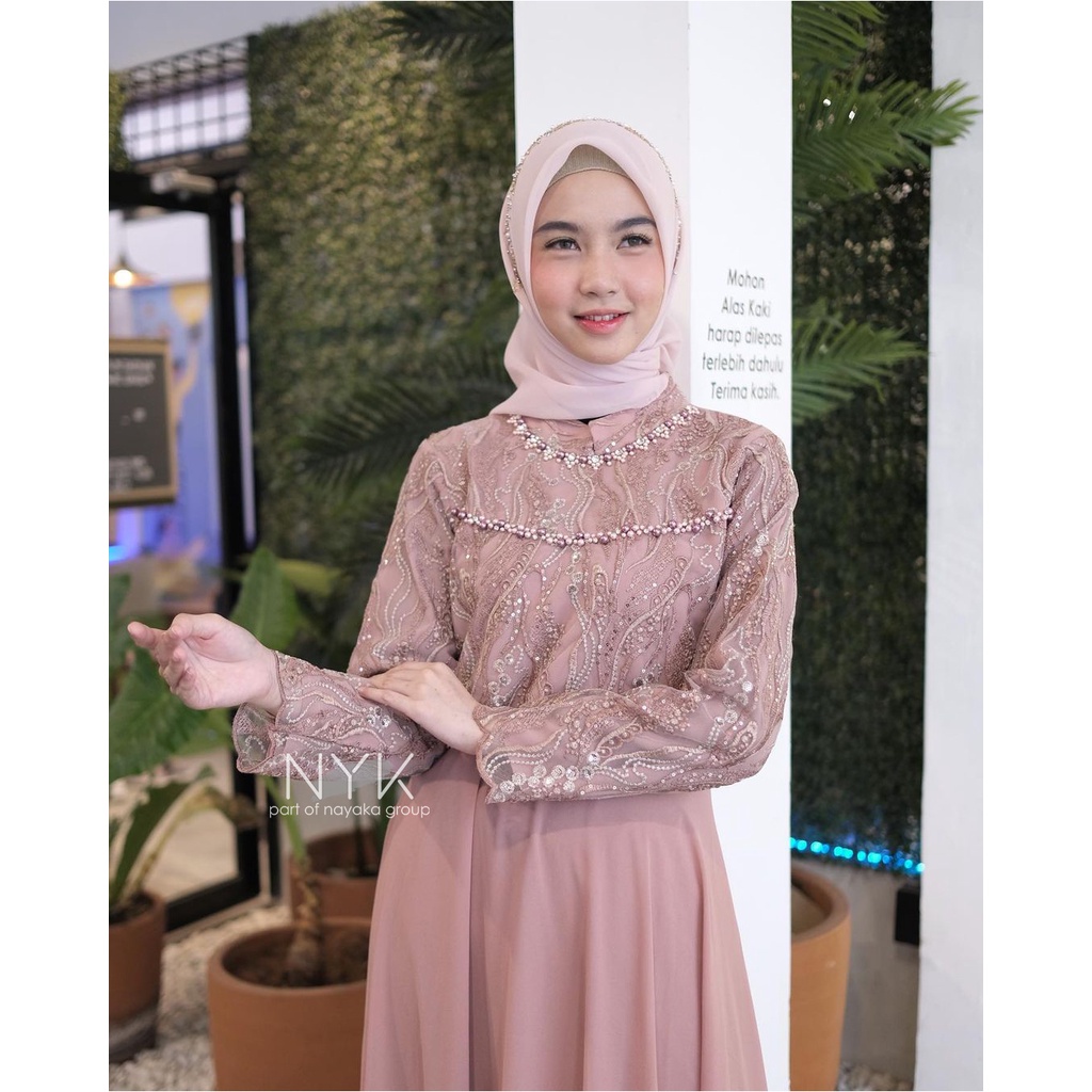 (BISA COD) MAXI DRESS LILIANA - Gamis Lebaran - Long Dress Pesta Terkini - Dress Seragaman Modern - Gamis Bridesmaid - Gamis Lamaran - Maxi Dress Muslim Modern