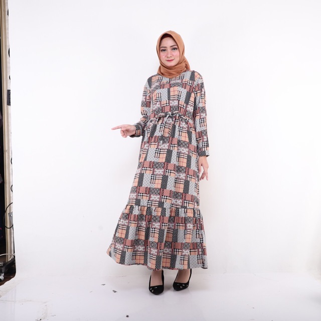 SYARA Maxy - Gamis Babyterry Import LD 105 / Busui Serut Pinggang / 096-5011