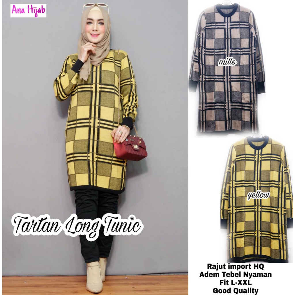 Tartan Tunik By Ana Hijab| Suplier Hijab Solo| Grosir