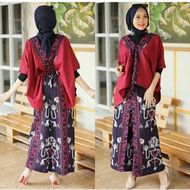 Jumsuit murah kain tenun troso etnic jepara motif sumba