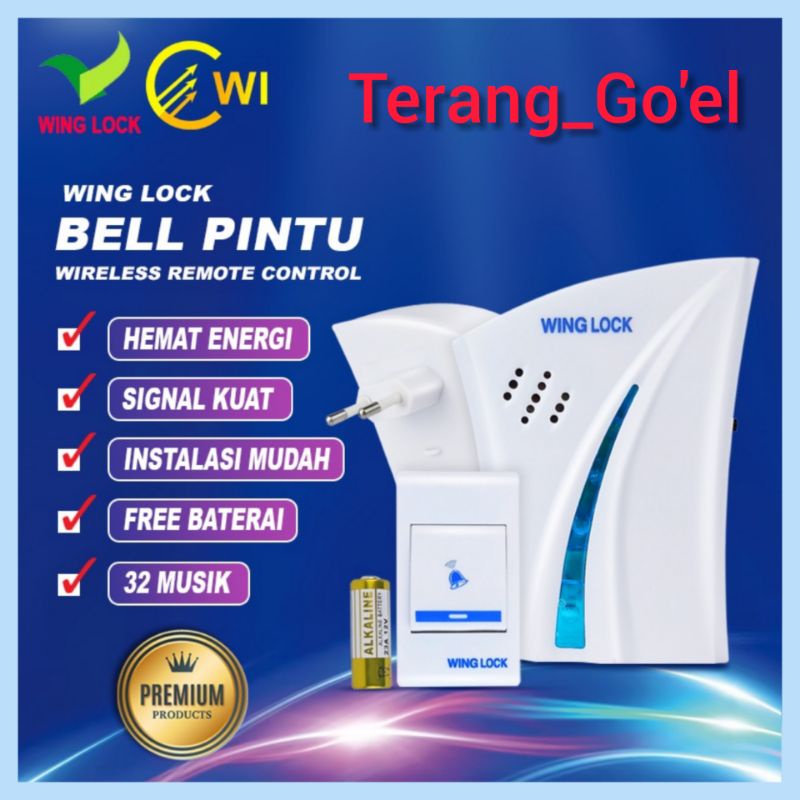 WING LOCK DOOR BELL / BEL RUMAH SINGLE SWITCH