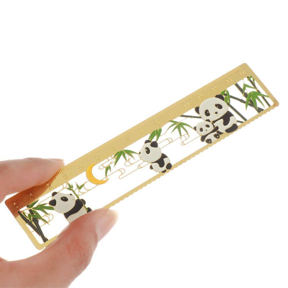 Preva Metal Bookmark Perlengkapan Gambar Panda Tempat Buku Ukur Siswa Back To School Penggaris Logam