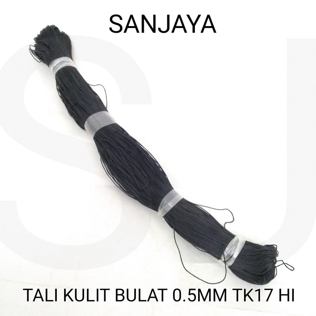 ROUNDED GENUINE LEATHER 0.5MM / TALI KULIT ASLI BULAT HITAM / STRING TALI / TALI KULIT BULAT 0.5MM TK17 HI
