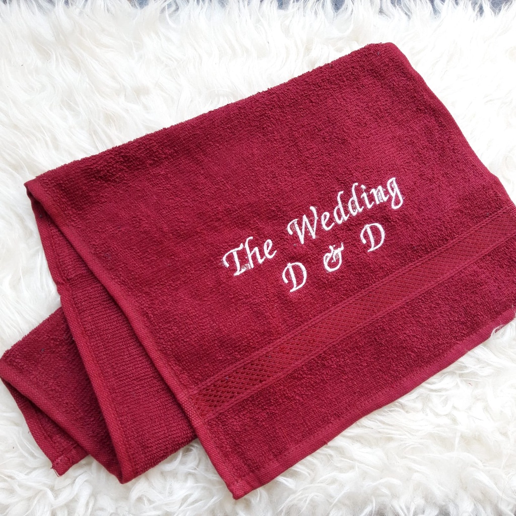 Handuk Souvenir Bordir Tanggung Uk 50 x 100 (Minimal 24pcs) Termurah