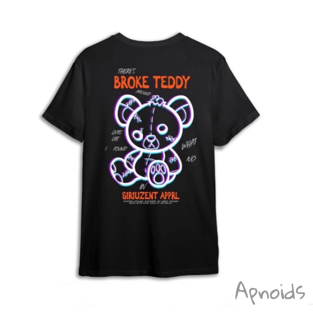 Kaos TeddyBear/ Kaos Katun Kombed Premium Pria Dan Wanita Murah/ Kaos OverSize Motif Kartun/ Atasan Kaos Distro Cewek Cowok Unisex Jumbo XXL XXXL