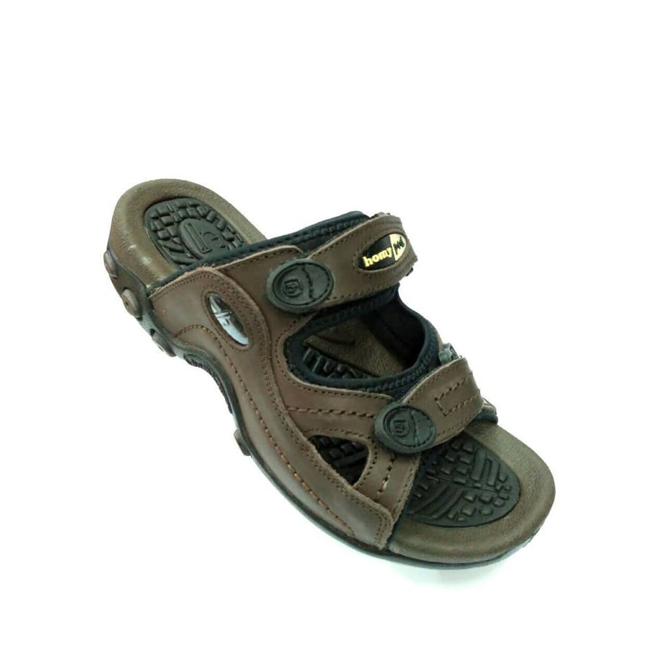 sandal kulit Homyped MA-2031 (original) - Cokelat Tua