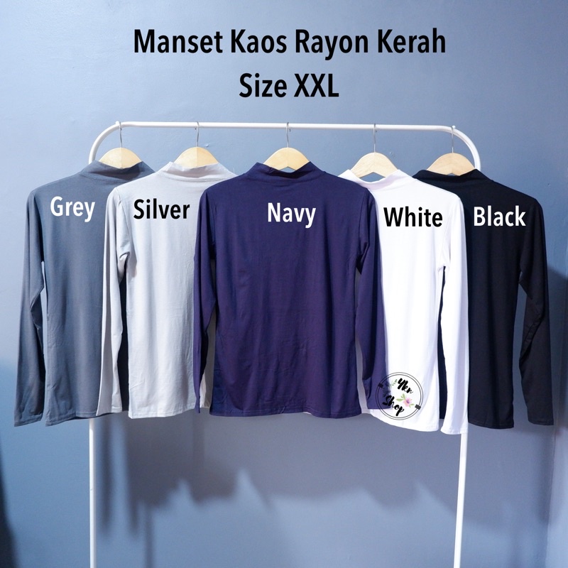 Manset Kaos Wanita bahan Rayon Kerah size XXL LD 92cm