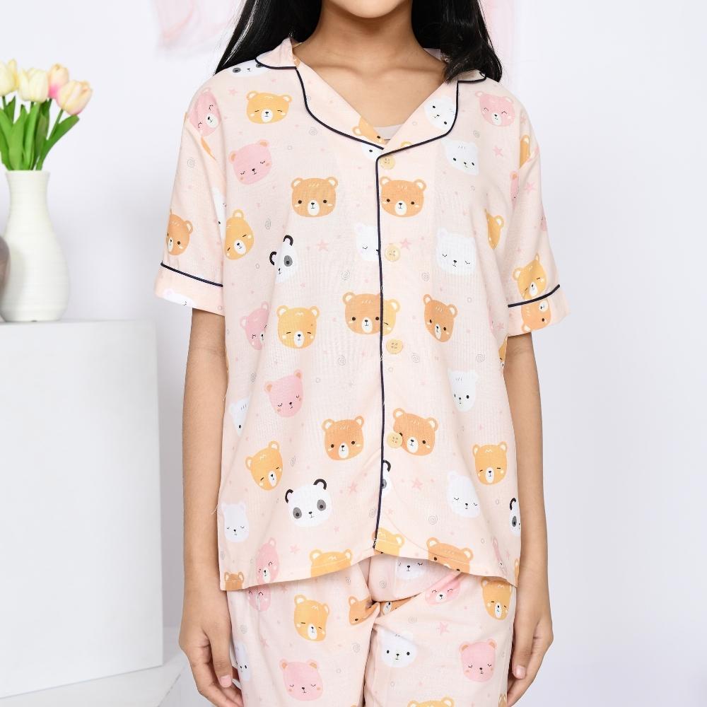 Nyenyak Piyama Anak Perempuan 8 - 10 Tahun / Setelan Baju Tidur Katun