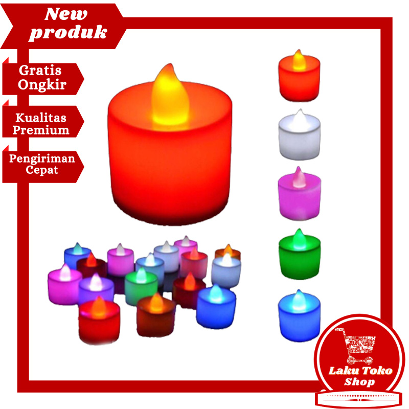 LK LILIN ELEKTRIK MINI NYALA WARNA UNIK / LAMPU LED / LILIN HIASAN / LILIN CANTIK / LILIN MURAH