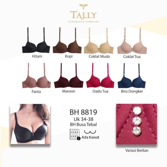 PALING MURAH ! BH BRA 8819 TALLY BUSA TEBAL POLOS MEREK TALLY - BH PENGANGKAT PAYUDARA - MEMBESARKAN PAYUDARA - BH PUSH UP TALLY - BH BUSA SEDANG - PAKAI KAWAT ADA KAWAT - KAIT 2 CUP B - SIZE 34 36 38