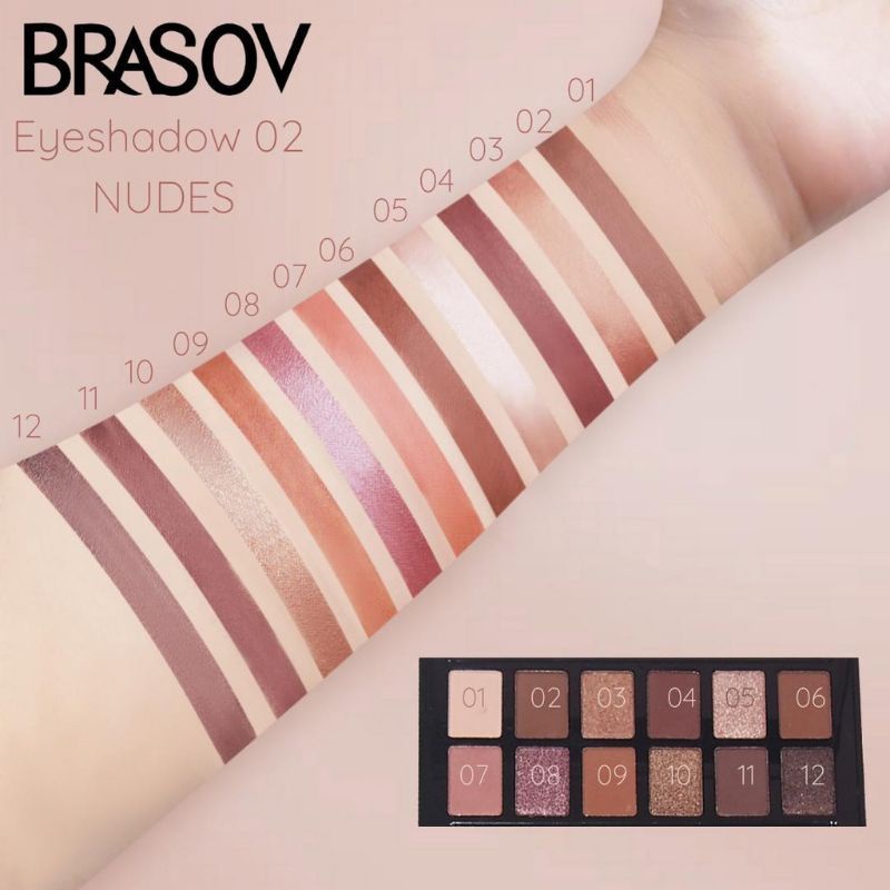 Brasov Eye Shadow Nude  Color 12 Warna