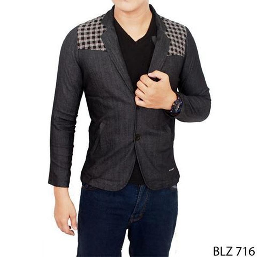 Stretch Denim Men Blazer Stretch Jeans Grey – BLZ 716