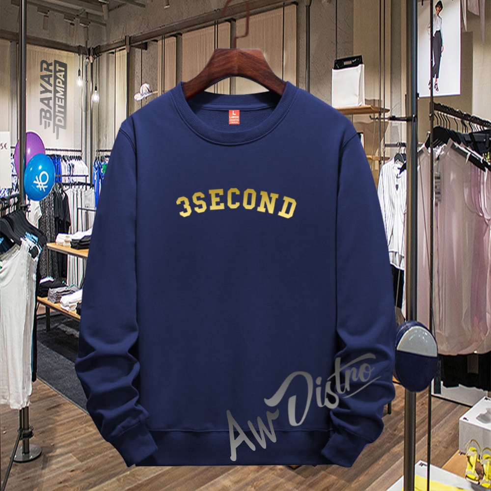 COD Sweater Distro 3Second Lkg Gold Premium Quality Sweater Tulisan Jaket Kata-Kata Hoodie Sablon