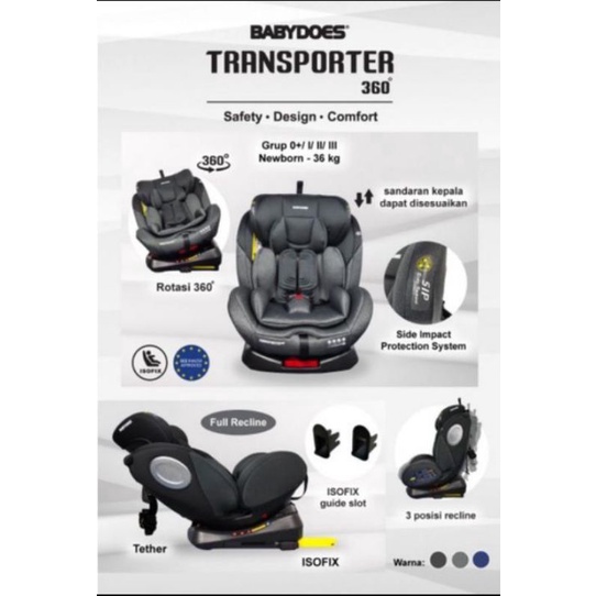 CAR SEAT BABY DOES CH WW 8738 SN 360° / Transporter 360