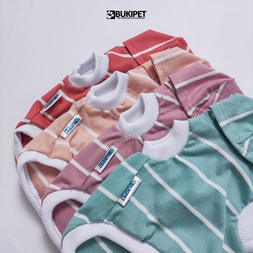 baju kucing anjing kelinci monyet lucu cowok cewek aksesoris hewan kecil - TANK HOODIE STRIPE PASTEL