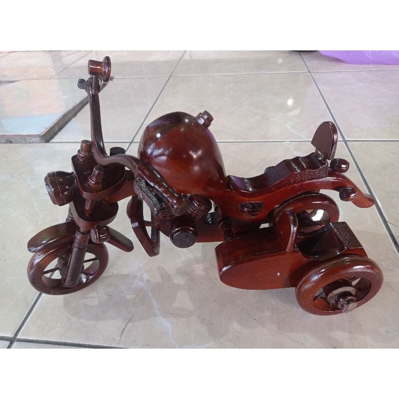 Pajangan Miniatur Diecast Harley Davidson Model Citung Ukuran Jumbo Bahan Kayu