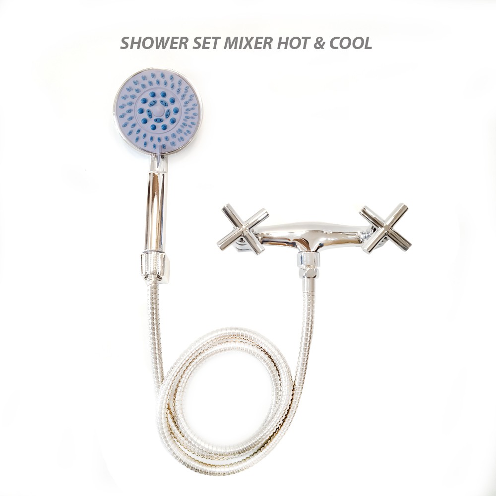 Shower Set Mixer Kran Hot &amp; Cool Kran Shower Paket Lengkap 8043 Bahan Kuningan High Quality