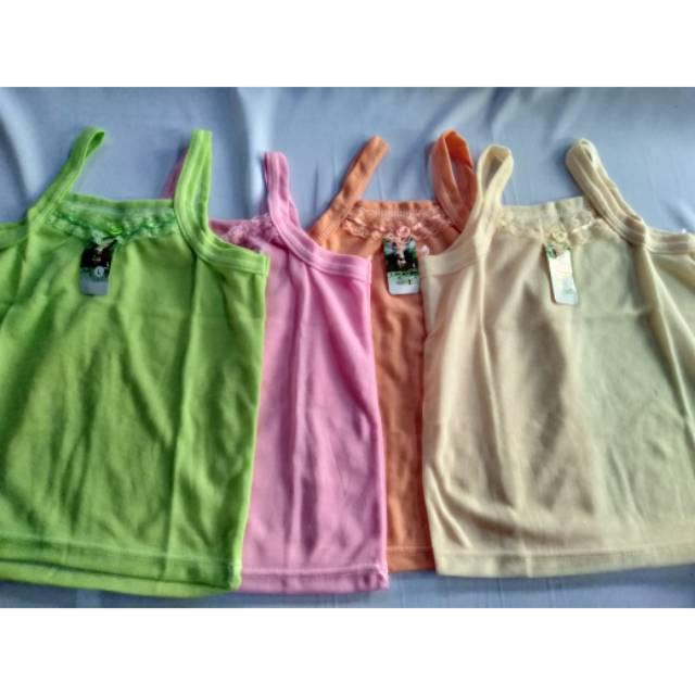 SINGLET RENDA KAOS DALAM WARNA ANAK CEWEK 3L SD SMP KELAS 5 .6