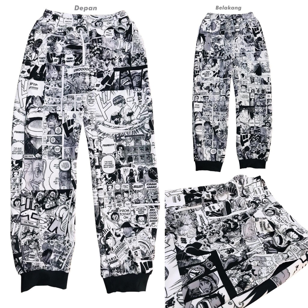 Celana Olahraga Jogger Onepiece Mugiwara Fullprint