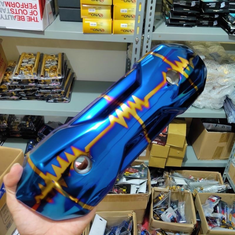 Tameng Pelindung Knalpot Zoomer Zomer Two tone DJ gold Titanium full Gold Beat vario scoopy