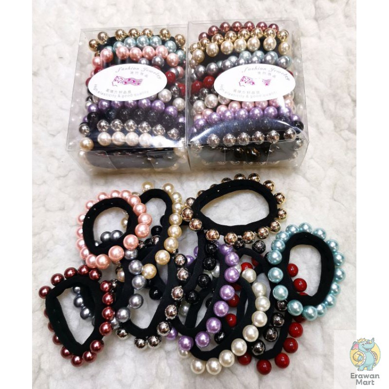 Ikat Rambut Mutiara Bagus / Kuncir Rambut Mutiara Kekinian